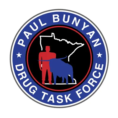 Red, black, and blue drug task force logo