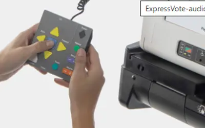 Voter uses a Braille keypad