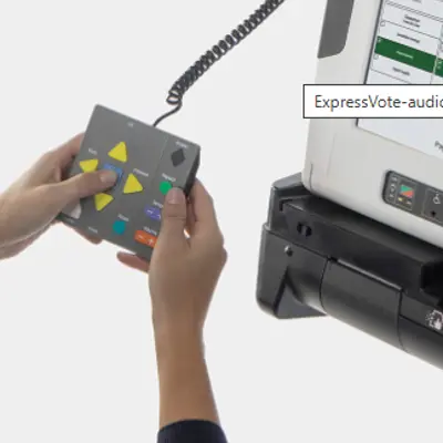 Voter uses a Braille keypad