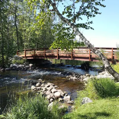 Three island park bridge