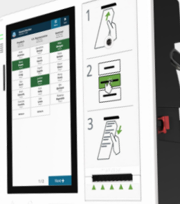 Touchscreen on an assisted voting device 