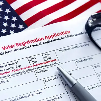 Voter registration application