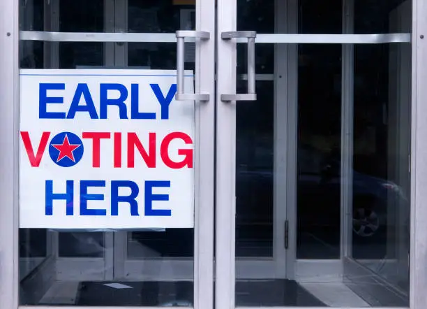 Early voting sign in a polling place